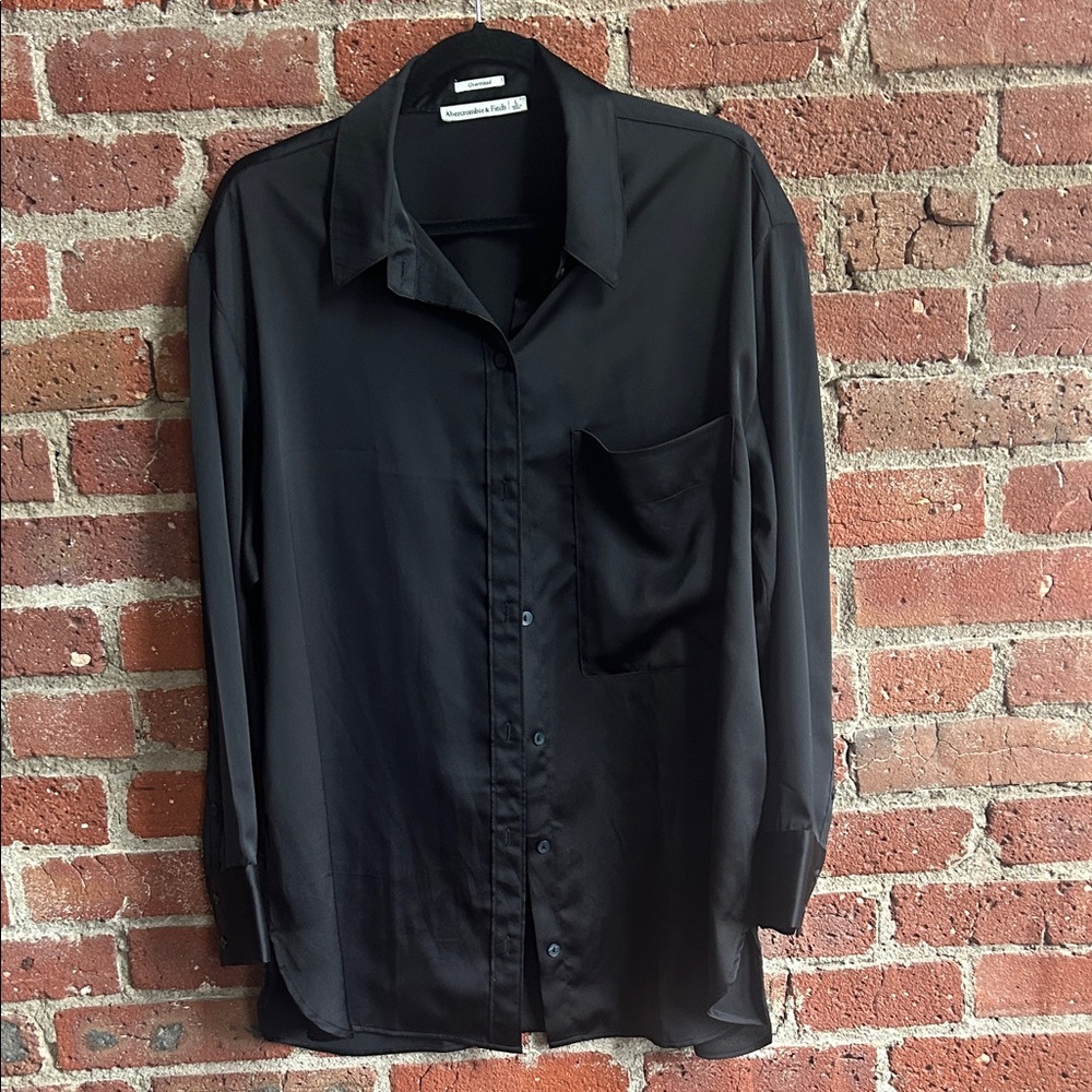 Abercrombie oversized Satin Button down